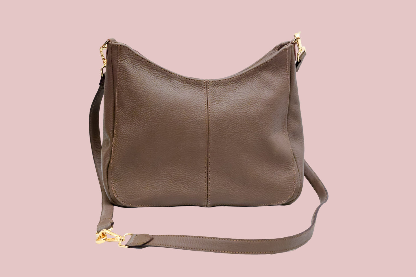 Kira shoulder bag in Rocky road natural dyed milled leather