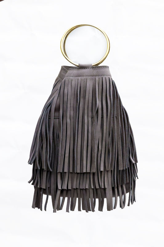 Flounce 2.0 bag in Grey hunting suede