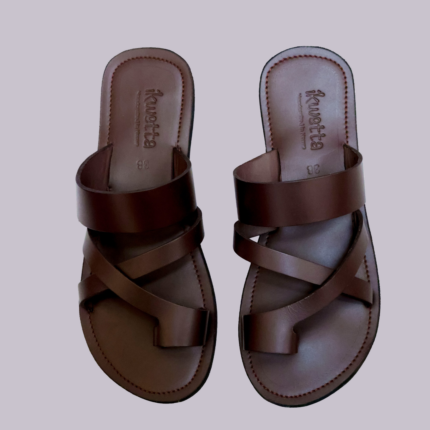 Olivia sandals in chocolate brown smooth leather and rubber sole.