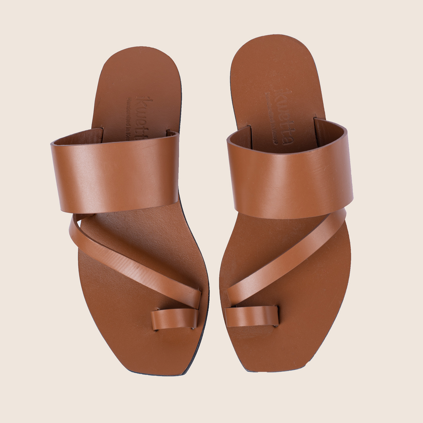 Helena sandals in caramel smooth leather