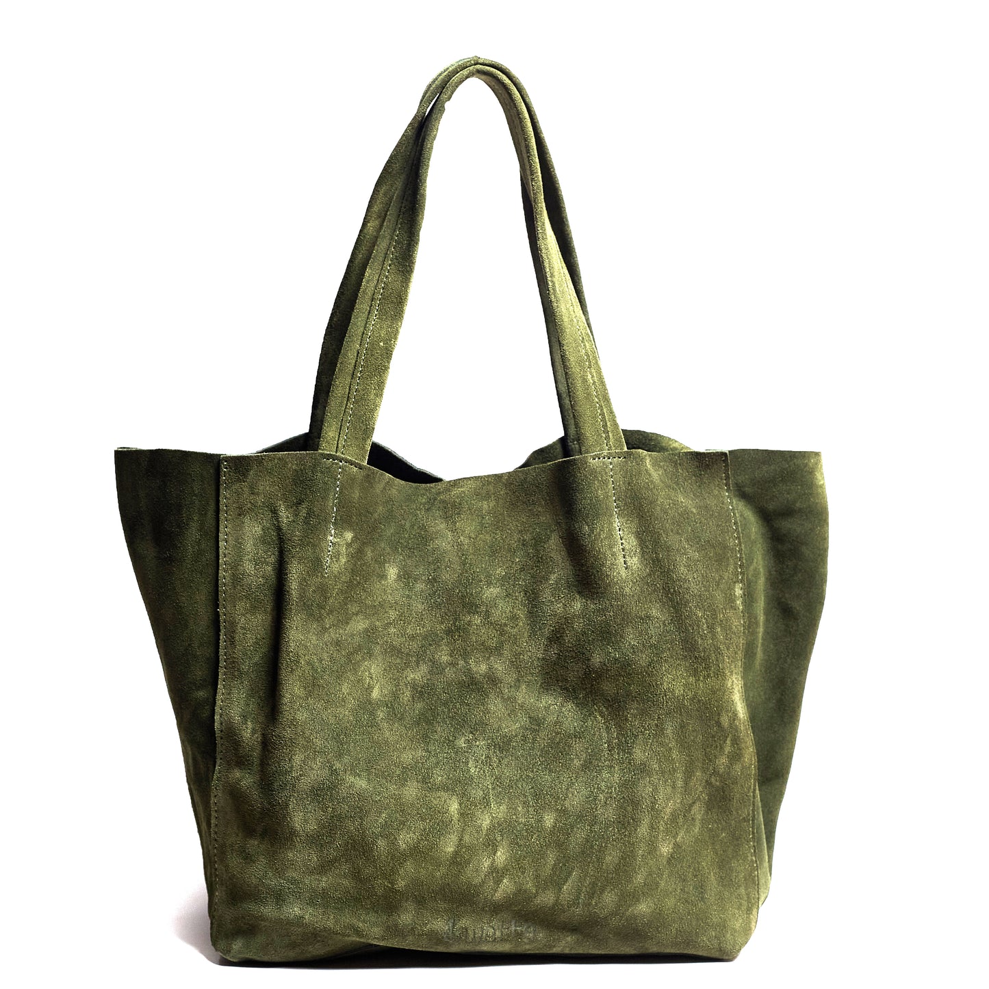 vera unlined tote in olive split suede