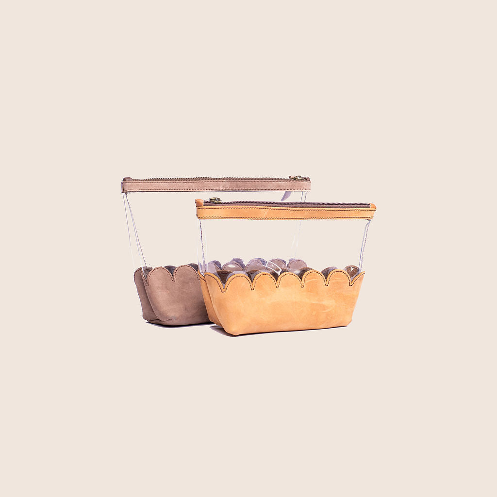 Scallop makeup bag
