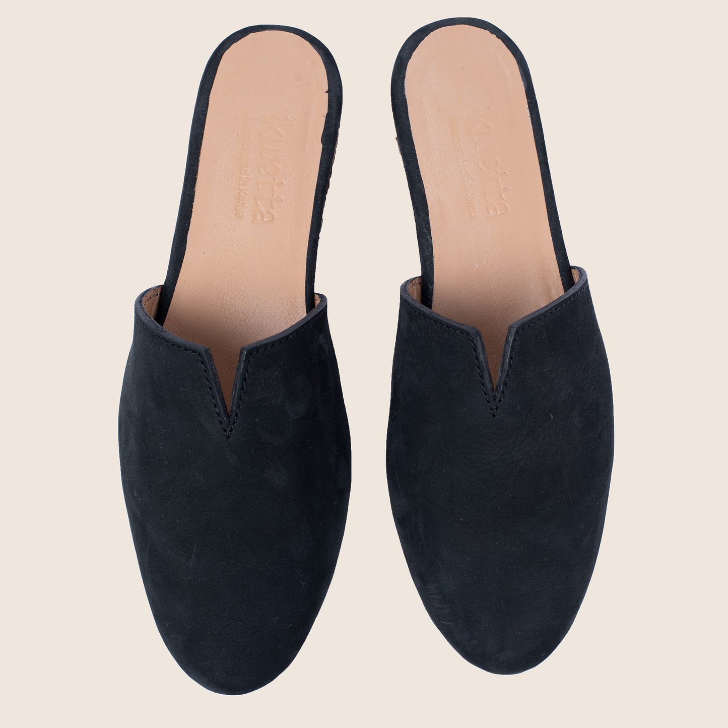Maya mule in black hunting suede