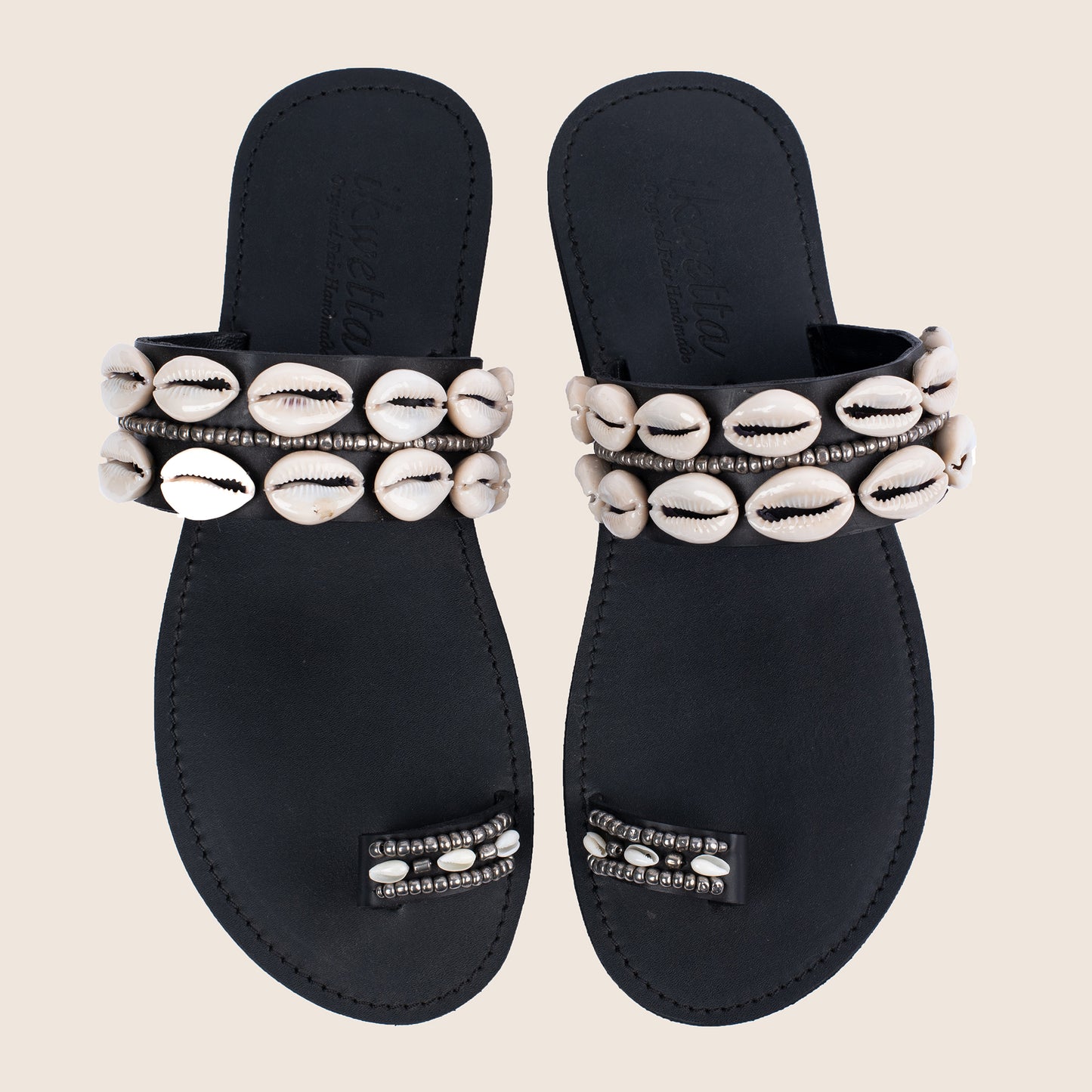 Black Shell Sandals