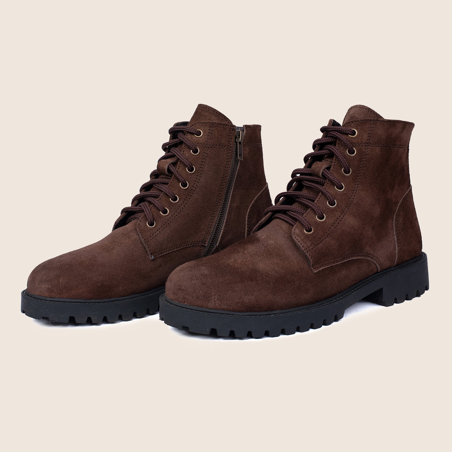 The mara boot in brown split suede leather and aspen soles