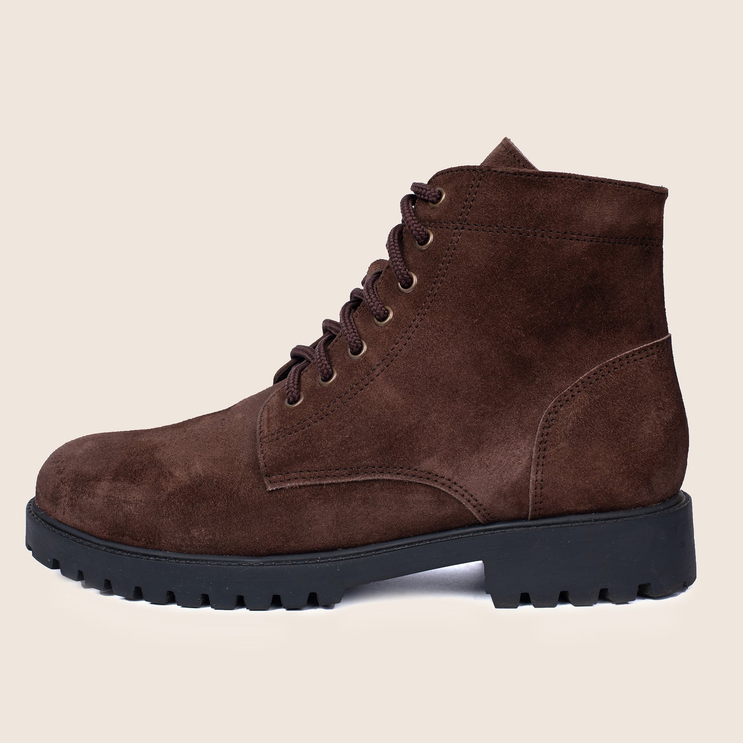 The mara boot in brown split suede leather and aspen soles
