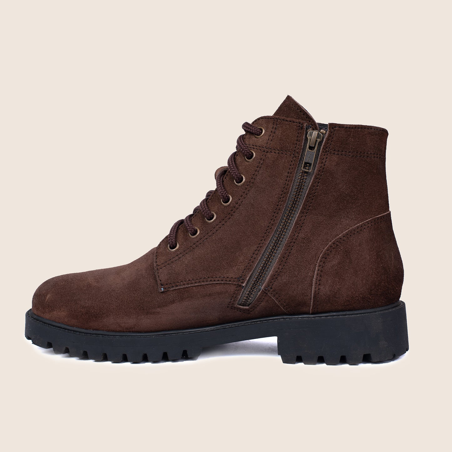 The mara boot in brown split suede leather and aspen soles