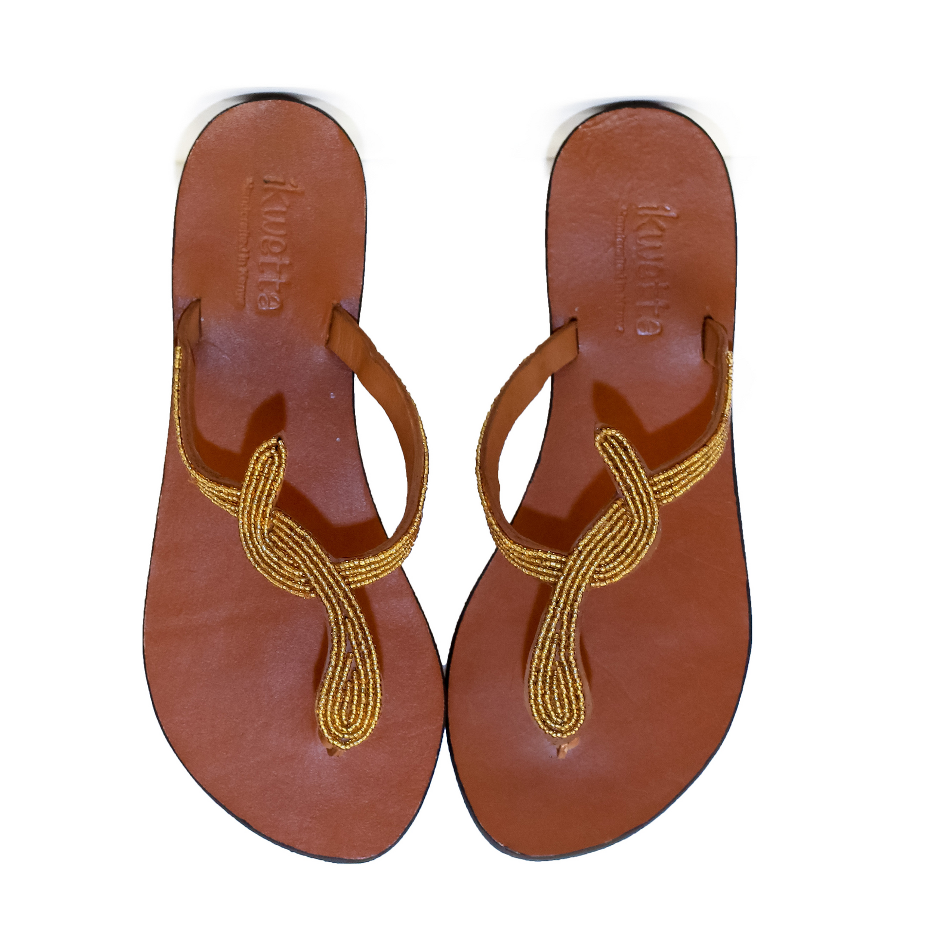 Naga sandals in Caramel and Maasai beaded upper