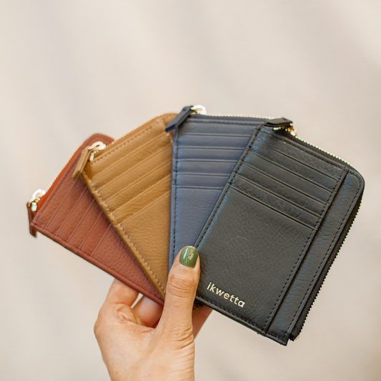 Commuter wallet handcrafted with milled leather