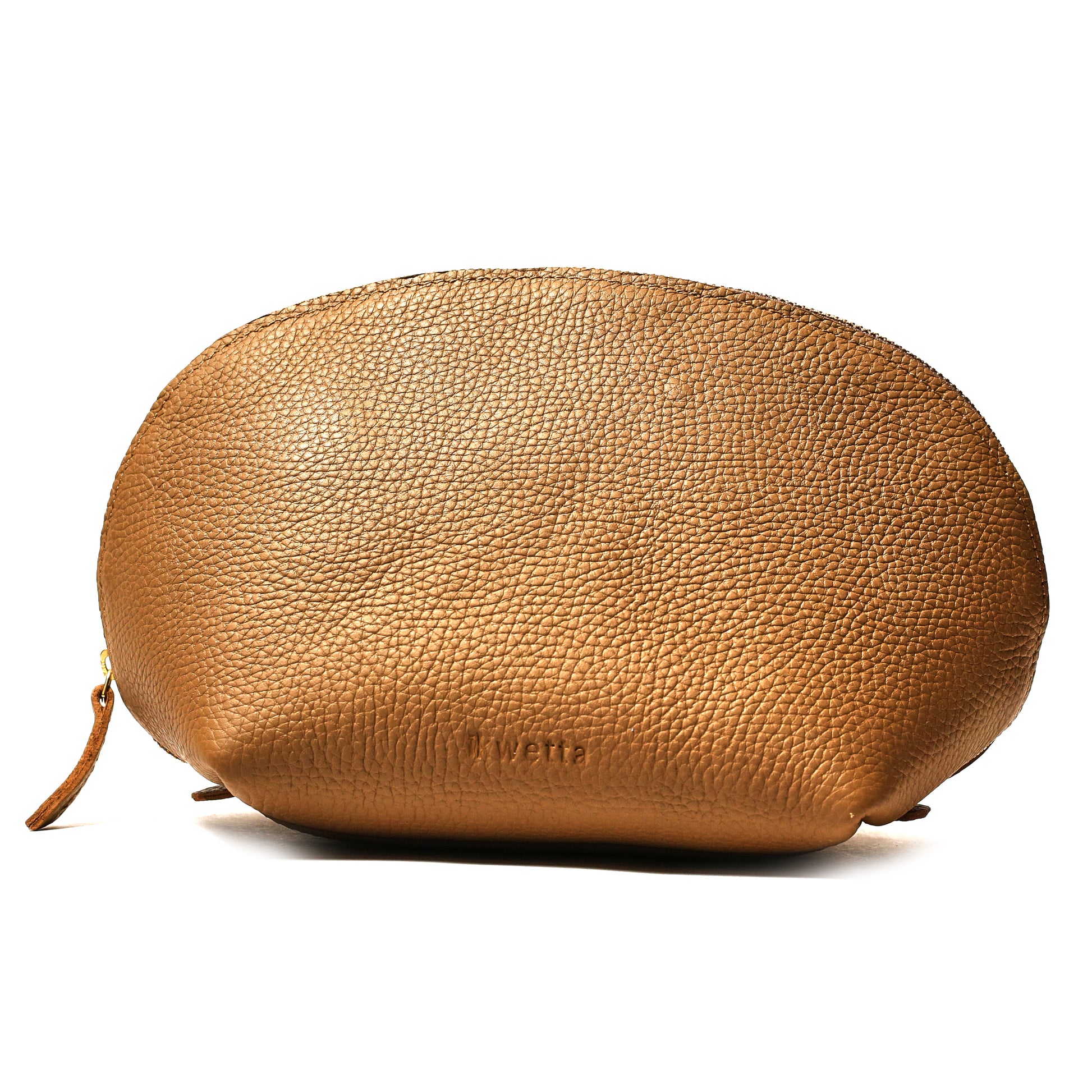 Viringo travel case in beige natural dyed milled leather