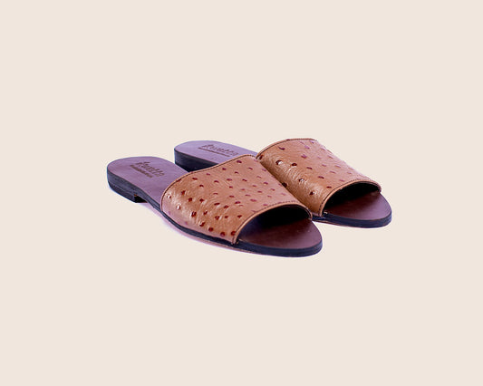 Lisa Sandals with Ostrich print