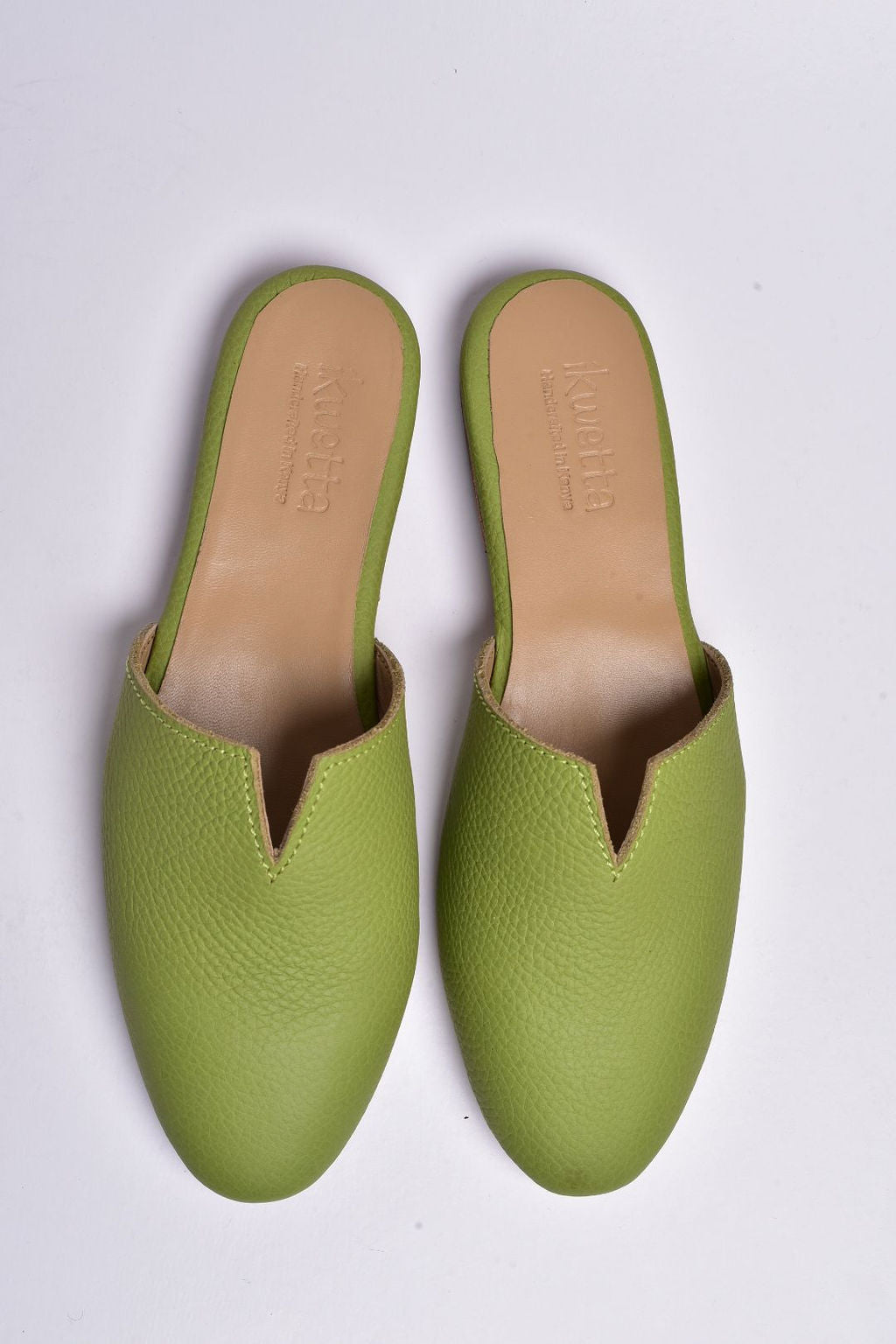 Maya mule in guacamole milled leather