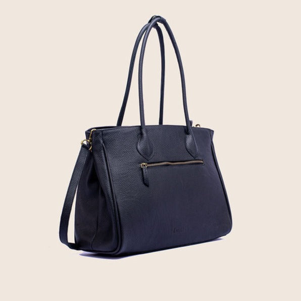IT satchel bag in black natural dried milled leather