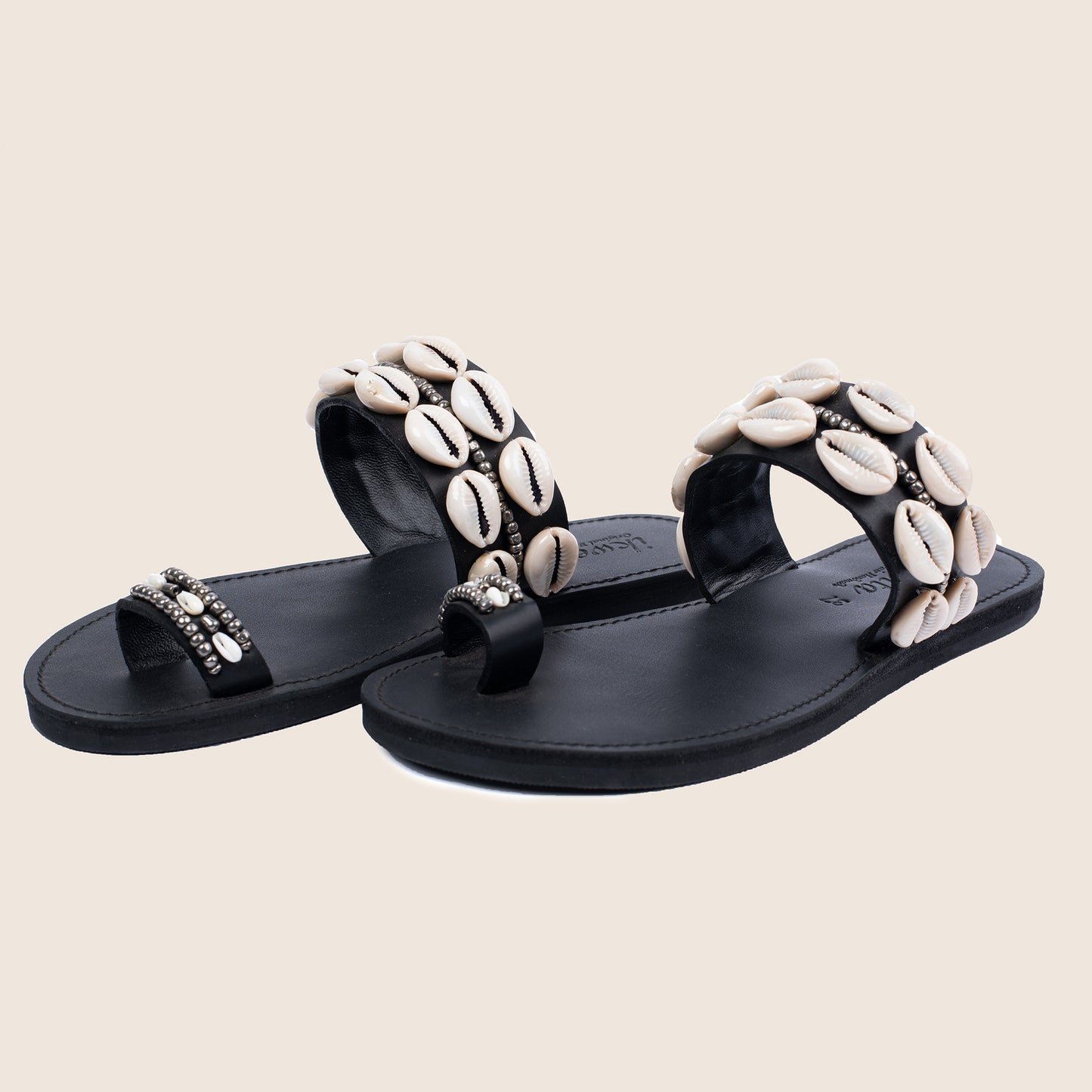 Black Shell Sandals